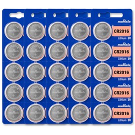 Murata CR2016 Battery DL2016 ECR2016 3V Lithium Coin Cell (25 Batteries)