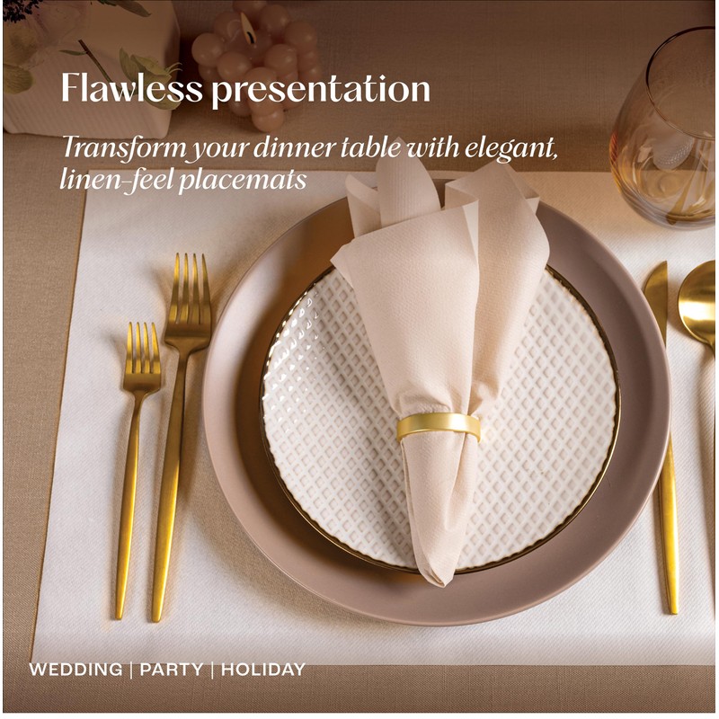Disposable Pale Blue Paper Placemats for Dining Table - 100-Pack
