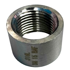 AF Hydro Stainless Steel SS316 Half Coupling Pipe Fitting, 1/2" NPT Female Thread, Pressure Rating up to 150 PSI, Class 150 Coupler Connector Adapter