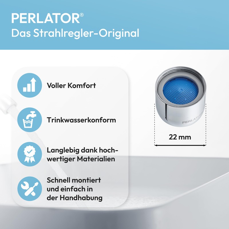 Perlator® Aerator M22 x 1 ~ 13.5 – 15 l/min