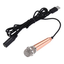 MECCANIXITY 1 Pcs Mini Microphone, Mini Mic Tiny Microphone Phone Type C Mic Small Microphone for Record Phone Voice, Gold