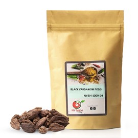 NY SPICE SHOP Black Cardamom Pods – 4 Oz Whole Black Cardamom Pods (Kali Elachi) – Dried Black Cardamom Pods (Tsao Ko/Cao Guo) – Strong Aromatic Flavor