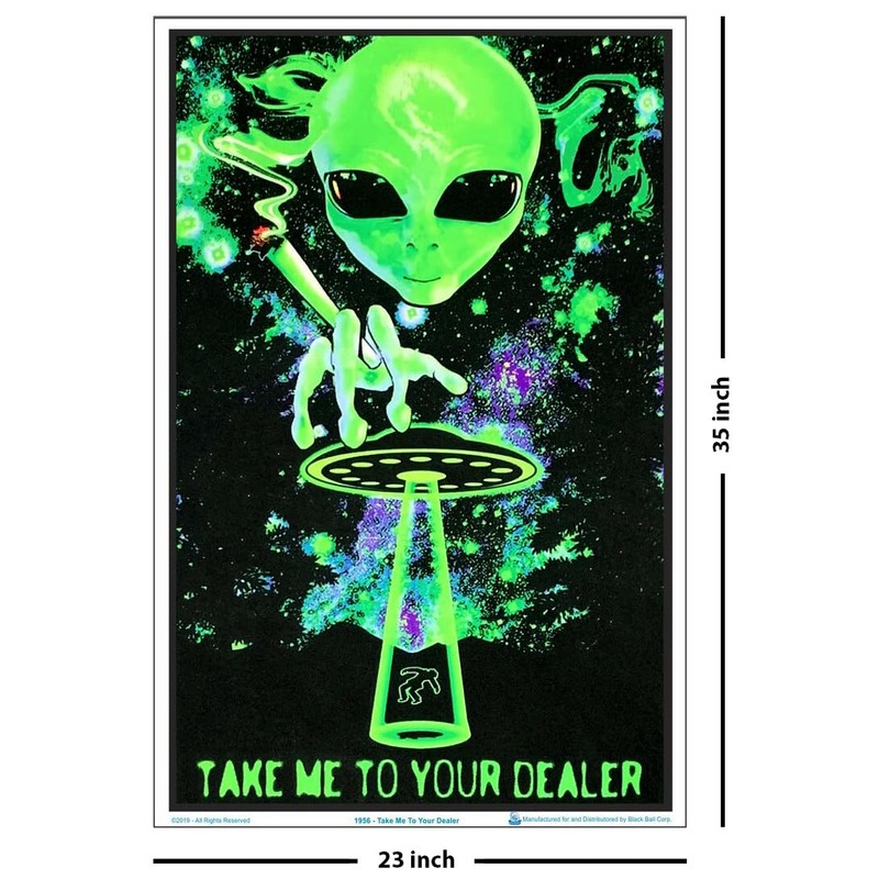 Take Me To Your Dealer - Flocked - Blacklight Poster