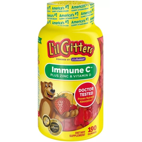 Lil Critters L'il Critters Kids Immune C Gummy Suplemento Vitamina C, D3