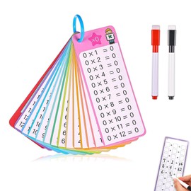 Times Tables Flash Cards, 0-12 Times Table Flash Cards Multiplication Chart, Addition Flash Cards with 2 Dry Erase Pens, Math Flash Cards for 1st to 3rd Grade Multiplication Game