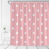 AYDSMYD Polka Dot Shower Curtain Pink White Geometric Polka Dot