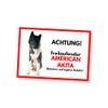 American Akita Sign Warning Freilaufender Dog Saying Door Sign Dog