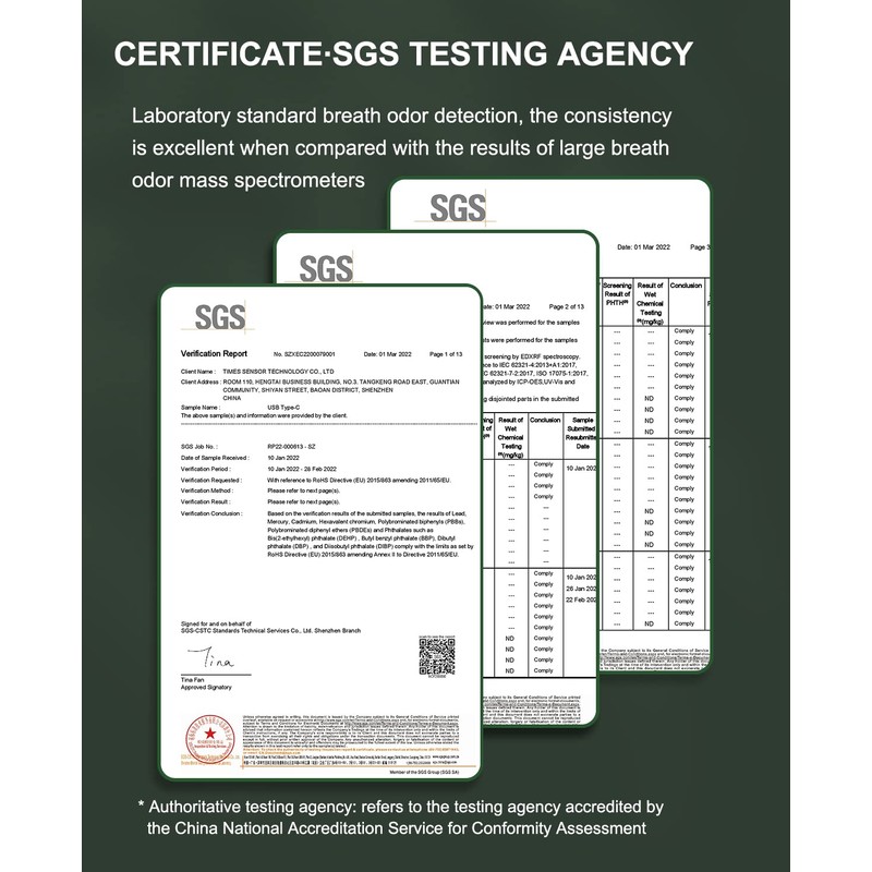 YRY Smart Breath Odor Detector, Portable Halimeter for Bad Breath,