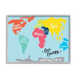 Stupell Industries Abstract Our Earth World Map Bold Shape Regions