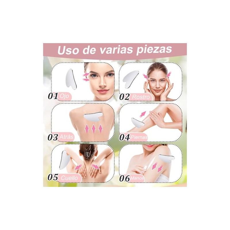2 piezas de Gua Sha, gua sha acero inoxidable, Herramienta