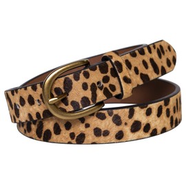 JIEDE Womens Leopard Print Belt Animal Print Belt for Women Leather Waist Belt Zebra Belts for Jeans/dress(Leopard Width-28mm, XS - Fits Waist 27''-31'')