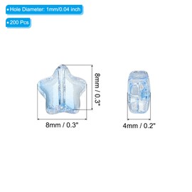 PATIKIL 8mm Crystal Star Beads, 200 Pcs Glass Spacers Bead Star Shaped Charm Pendants for Jewelry Making Bracelet Necklace DIY Crafts, Blue