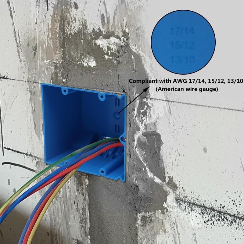 XGGYA 2 Gang Electrical Box Adjustable,Blue Electrical Boxes Plastic,34 Cubic