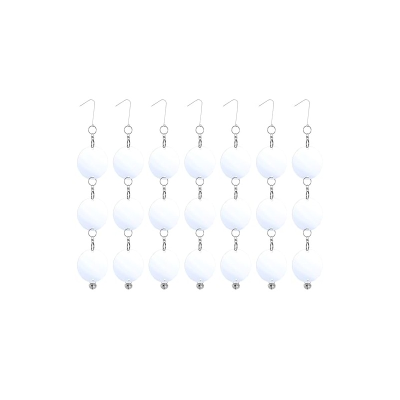 KOKMEYA 24-Pack Bird Scare Reflective Discs with Bells, Double-Sided Outdoor