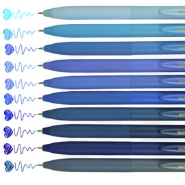 ZZWUAPT Blue Retractable Gel Pens,Colored Gel Pens 10 Color Set Colorful Multi-color Ink 0.5mm Fine Point Comfort Grip Quick Drying for Journals Notebooks Planners Calendars Notes Drawing Crafts