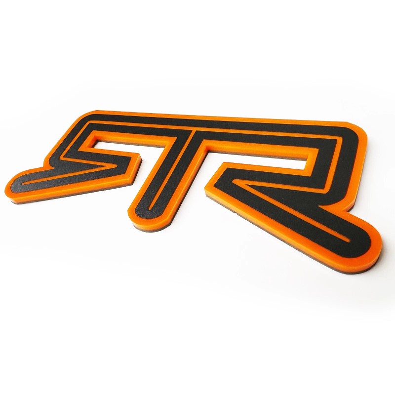 FMS Gear (1) ORANGE RTR Emblem Fits FORD MUSTANG Rear