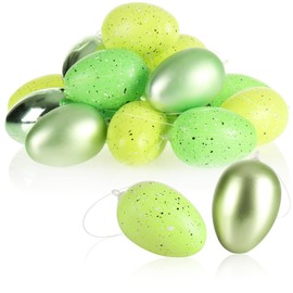 com-four® Easter Eggs in Bright Colours and Designs with Ribbon for Hanging