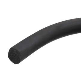 METALLIXITY Sponge Rubber Sealing Strip (4.92Ft x 0.67" W), Round Solid Seal Watertight Weatherstripping - for Home Furniture Boats and Cars, Black