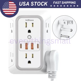 JcBlaon 10 in 1 Wall Outlet Surge Protector with 6 AC Sockets + 4 USB Ports (2 USB-C)