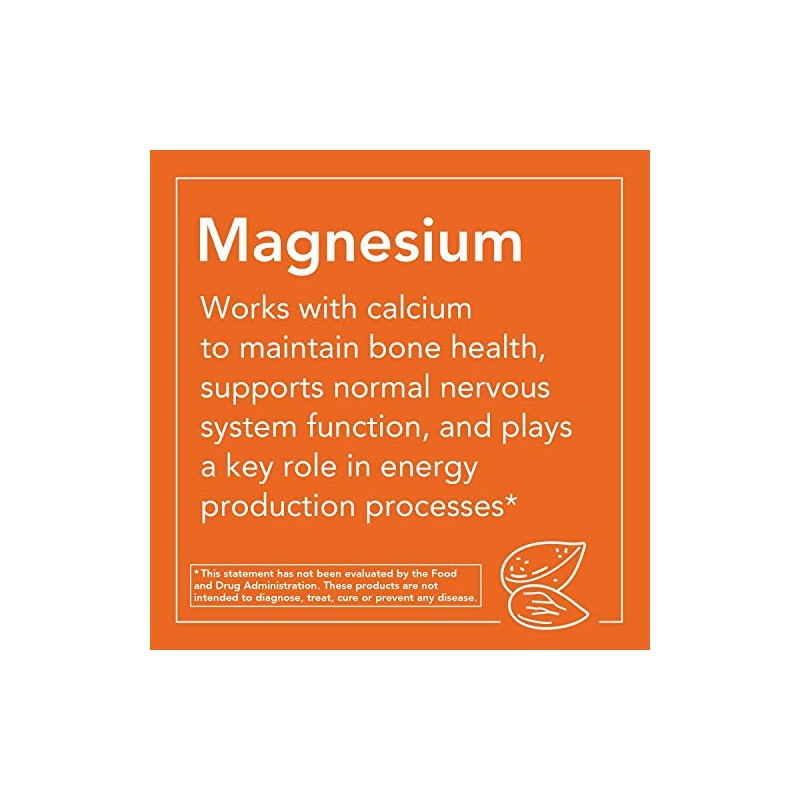 Magnesio de NOW Suplemento 400 mg 180 Cpsulas VeganasVegetarianas