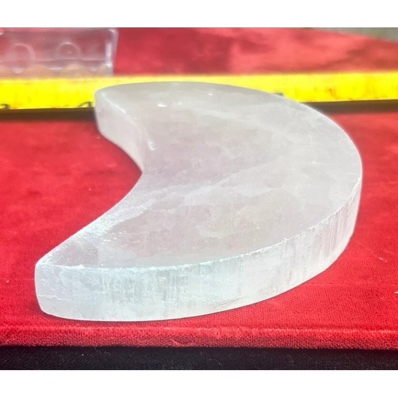 4” Selenite Charging Plate Moon Shaped
