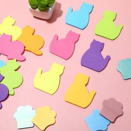18 Pack Cute Cat Sticky Notes Colorful Sticky Pads Funny Self-Stick Note Pads Cute Cat Kitty Office Supplies Cat Stationery Notepads Memo for Girls Teachers Women Cat Lovers School Desk Accessories