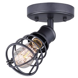 CANARM ICW611A01GPH Otto 1 Light Ceiling/Wall Graphite with Metal Cage Shade