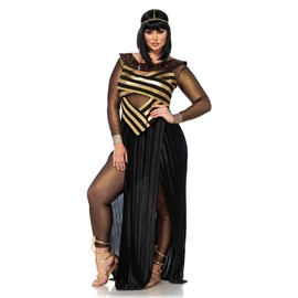 Leg Avenue 85512X 85512X-3Tl Set Nil Königin, Schwarz/Gold, 1X-2X, Damen Egyptian Fasching Kostüm, Größe: 1XL/2XL (EUR 46-50)