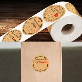 Jam and Jelly Jar Labels, Canning Labels for Mason Jars and More(2" Round 500/roll) with Lines for Writing- Jar Labels Jam, Jelly, and More (brown10)