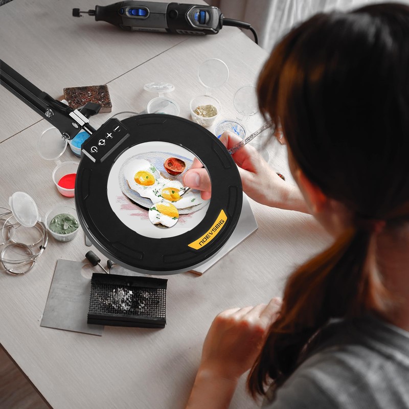 Magnifying Glass with Light and Stand 12X 20X Desktop Magnifier