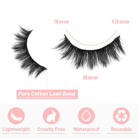 Azenlo False Eyelashes 20 Pairs Wispy Lashes Faux Mink Lashes 14mm 3D Fluffy Cat Eye Lashes （style 20-068)