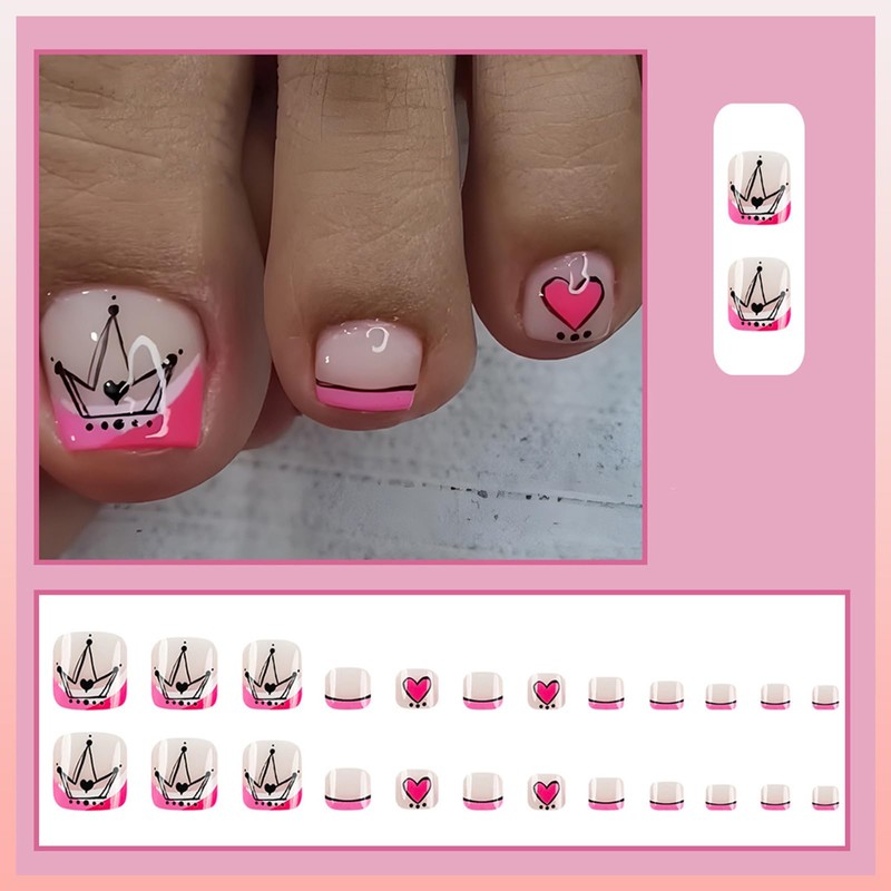 SanFangyue False Toenails – 12 Sizes Artificial Toenails for Sticking,
