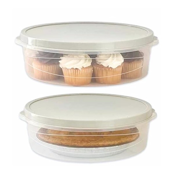 Evelots Set of 2 Pie Keepers-Clear Plastic Food Storage Containers-Holds 10 Inch Cakes, Pies, Pastries