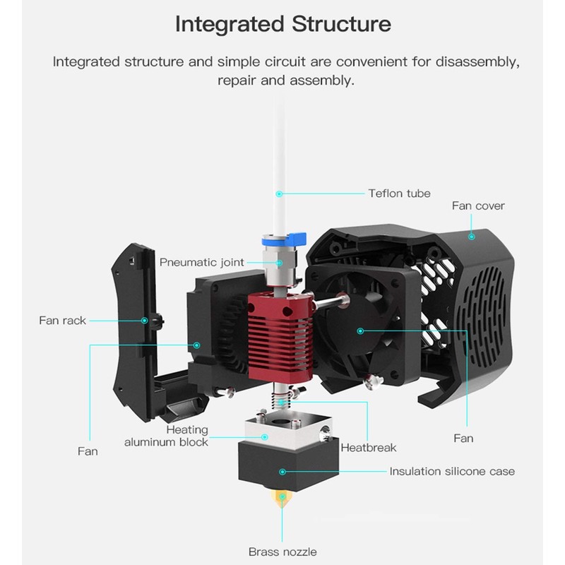 Creality Ender 3 V2 - Extrusora termoplástica (kit de accesorios
