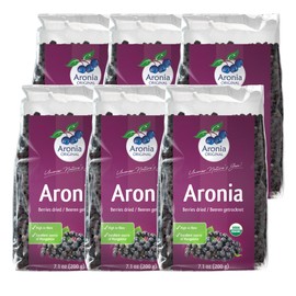 Organic Dried Aronia Berries 7.1 oz (6-Pack) – No Sugar Added | Vegan, Non-GMO, Gently Dried Black Chokeberries | High in Antioxidants & Fiber – Made in Germany