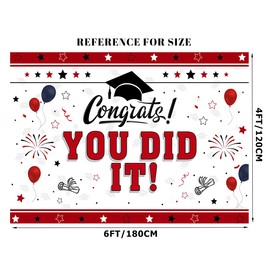 Alltten 6x4ft Graduation Photo Backdrop Graduation Decorations 2025 Backdrop You Did It Banner F291