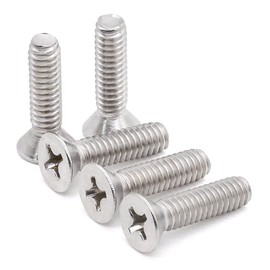 Glvaner #8-32 x 1/2" (60 pcs) Flat Head Outlet Screws Machine Screws, 18/8 Stainless Steel 304 Flat Head Device Mounting Screws, Phillips Drive Cross Head Electrical Outlet Screws, Fully Threaded