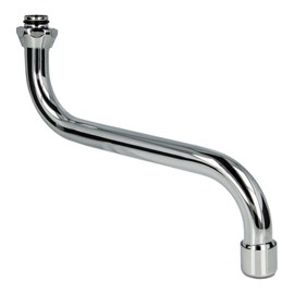 tecuro S-Spout for Wall Fittings 3/4 Inch Tapered Sealing Length 100 mm Chrome-Plated Brass