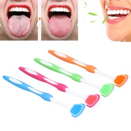 Tongue Scraper, Tongue Cleaning Brush Care, Plastic Tongue Scraper Travel Portable Freshen Breath Tongue Brush Cleaner for Oral Care