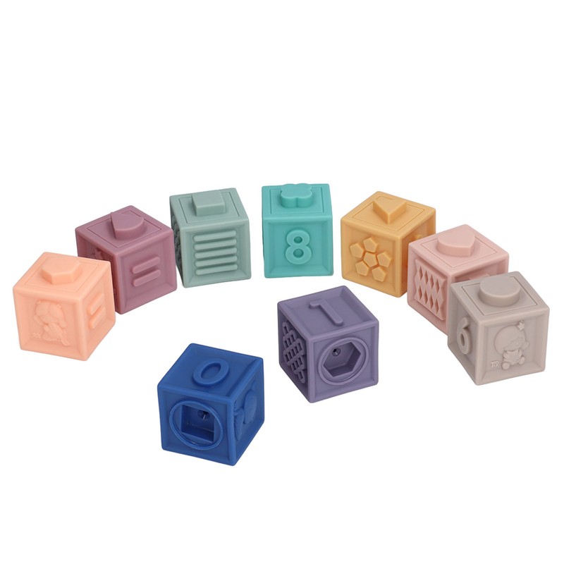 Soft Rubber Blocks Babies Children Chewing Silicone Early Childhood Educational