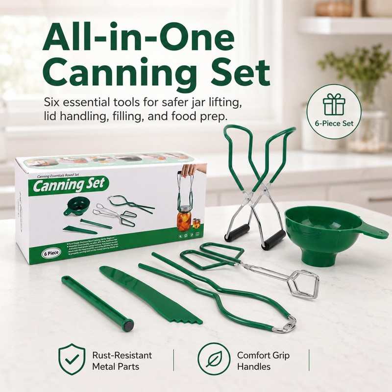 Canning Supplies Starter Kit, 6 Pcs Stainless Steel Starter Set