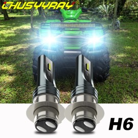CHUSYYRAY For Kawasaki Prairie 300 400 1999-2002 LED Headlight Kit H6 6000K White Bulbs