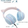 Usoun Kids Headphones,Cat Ear Led Light Bluetooth Kids Headphones with