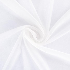 Loopiske White Wedding Arch Draping Fabric 1 Panel 29" × 6.5 Yards Sheer Backdrop Curtain Chiffon Drapery for Wedding Ceremony Birthday Party Indoor Ceiling Decor