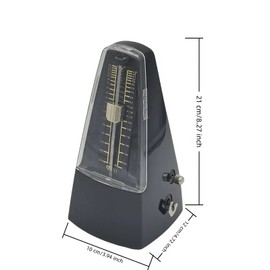 NALU Metronome - Classic Mechanical Wind-Up Design with Bell for Piano, Guitar, Violin & All Instruments (N-Black)