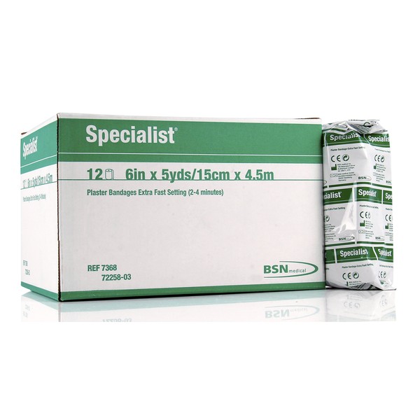 BSN 7368 6 in. x 5 yard Extra-Fast-Setting Green Label Specialist Plaster Bandages&#44; 12 per Box