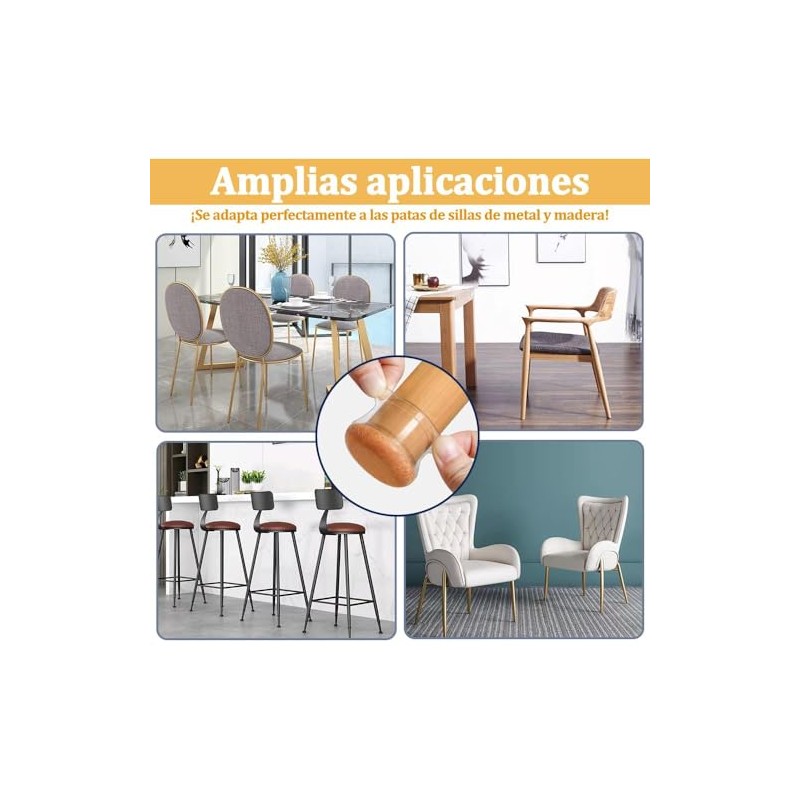 Ansible 16 Protectores para Patas de Sillas, Antideslizantes para Muebles