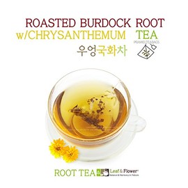 leafnflower Korean Herbal Tea / 15 Natural Roasted Burdock Roots w/Chrysanthemum Flower Tea Bags