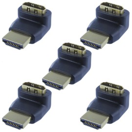 MaxLLTo 5 Pack Lot HDMI Right Angle Adapter M/F 270 Degree Gold Plated Gold Plated Connector