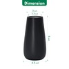 D'vine Dev 8 Inch Ebony Black Elegant Oval Ceramic Vase